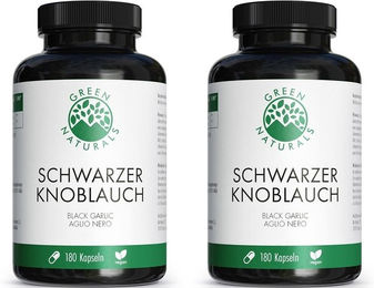 GREEN NATURALS Schwarzer Knoblauch vegan 180 Kapseln – Bild 1 von 1