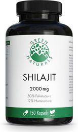 Green Naturals Shilajit 2000 mg mit 50% Fulvinsäure Kapseln vegan glutenfrei laktosefrei – Bild 1 von 2