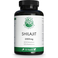 Produktbild von Green Naturals Shilajit 2000 mg mit 50% Fulvinsäure Kapseln vegan glutenfrei laktosefrei