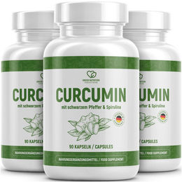 Green Nutrition Curcumin Kapseln mit Kurkuma Extrakt und Piperin vegan glutenfrei laktosefrei 270 mg 270 Kapseln – Bild 1 von 4