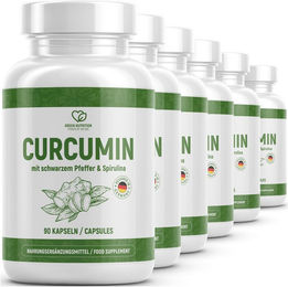 Green Nutrition Kurkuma Curcumin Kapseln mit standardisiertem Extrakt vegan und ohne Zusatzstoffe – Bild 1 von 1