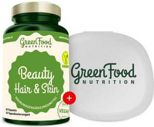 GreenFood Nutrition Beauty Hair & Skin Kapseln mit Zink, Biotin und Selen vegan glutenfrei laktosefrei 60 Stück – Bild 1 von 1