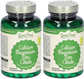 GreenFood Nutrition Calcium Magnesium Zink Citrat Mineralstoff-Komplex Kapseln 240 Stück – Bild 1 von 1
