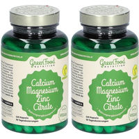Produktbild von GreenFood Nutrition Calcium Magnesium Zink Citrat Mineralstoff-Komplex Kapseln 240 Stück