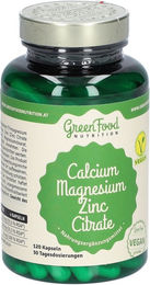 GreenFood Nutrition Calcium Magnesium Zink Citrat Mineralstoff-Komplex Kapseln ohne Gelatine 120 Stück – Bild 1 von 2