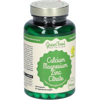 Produktbild von GreenFood Nutrition Calcium Magnesium Zink Citrat Mineralstoff-Komplex Kapseln ohne Gelatine 120 Stück