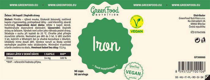 GreenFood Nutrition Eisen Kapseln 90 Stück – Bild 1 von 2