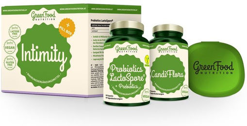 GreenFood Nutrition Intimity Kräuter-Komplex Kapseln für Männer glutenfrei mit Pillbox – Bild 1 von 1