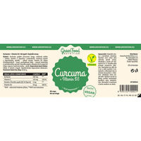 Produktbild von GreenFood Nutrition Kurkuma und Vitamin D3 vegan Kapseln 90 Stück