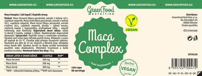 GreenFood Nutrition Maca-Komplex Kapseln 120 Stück – Bild 1 von 2