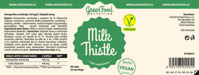 GreenFood Nutrition Mariendistel Kapseln pflanzlicher Ursprung 90 Stück – Bild 1 von 2