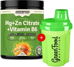 GreenFood Nutrition Performance Magnesium Zink Citrat mit Vitamin B6 Pulver und 300ml Shaker – Bild 1 von 1
