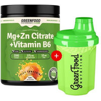 Produktbild von GreenFood Nutrition Performance Magnesium Zink Citrat mit Vitamin B6 Pulver und 300ml Shaker