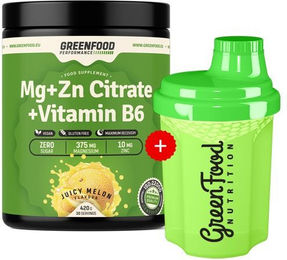 GreenFood Nutrition Performance Mg+ZN Citrat mit Vitamin B6 Pulver und 300ml Shaker – Bild 1 von 1