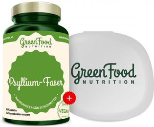 GreenFood Nutrition Psyllium-Faser Flohsamenschalen Kapseln 96 Stück – Bild 1 von 1