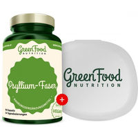 Produktbild von GreenFood Nutrition Psyllium-Faser Flohsamenschalen Kapseln 96 Stück