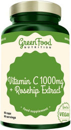 GreenFood Nutrition Vitamin C 1000 mg mit Hagebutten Extrakt Ascorbinsäure Vegan Kapseln – Bild 1 von 1