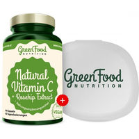 Produktbild von GreenFood Nutrition Vitamin C mit Hagebutten Extrakt natürlich 60 Kapseln