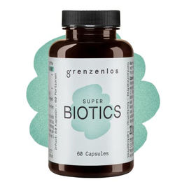 grenzenlos SUPER BIOTICS 12-in-1 Mikrobiom Komplex mit 12 Bakterienkulturen, vegan, glutenfrei und laktosefrei, 60 Kapseln – Bild 1 von 5
