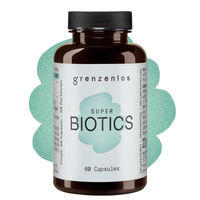 Produktbild von grenzenlos SUPER BIOTICS 12-in-1 Mikrobiom Komplex mit 12 Bakterienkulturen, vegan, glutenfrei und laktosefrei, 60 Kapseln