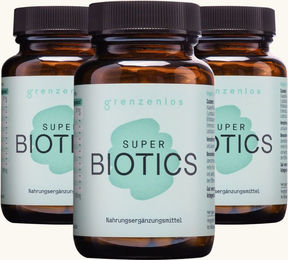 grenzenlos SUPER BIOTICS 12-in-1 Mikrobiom Komplex vegane magensaftresistente Kapseln ohne Inulin 180 Stück – Bild 1 von 2