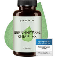 Produktbild von grenzenlos Super Brennnessel 9-in-1 Komplex mit Brennnesselblatt-Extrakt, Wacholder und Fenchel, 90 Kapseln vegan, laktosefrei und glutenfrei