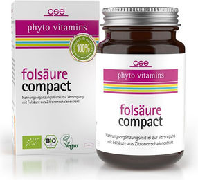 GSE phyto vitamins Folsäure Compact Bio Tabletten vegan für Erwachsene, Schwangere und Stillende 120 Stück – Bild 1 von 1