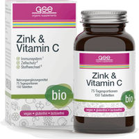 Produktbild von GSE Zink & Vitamin C Bio Tabletten vegan mit Acerola und Hagebutte