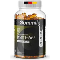 Produktbild von Gummily Ashwagandha KSM-66 Komplex mit 5% Withanoliden, Vitamin B6 und B12, vegane Gummis, zuckerfrei und glutenfrei, 60 Stück