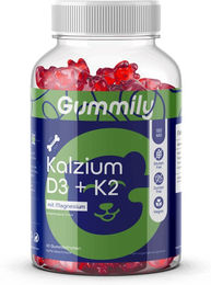 Gummily Kalzium D3 K2 mit Magnesium Gummibärchen vegan zuckerfrei glutenfrei 60 Stück – Bild 1 von 2