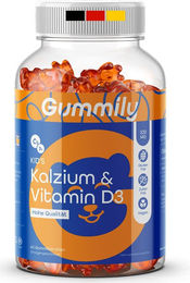 Gummily Kinder Vitamin D3 Gummibärchen mit Kalzium vegan zuckerfrei glutenfrei 60 Stück – Bild 1 von 1