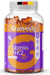 Gummily Kinder Vitamin D3 K2 Gummies mit Omega 3 aus Algenöl vegan zuckerfrei glutenfrei 60 Stück – Bild 1 von 2