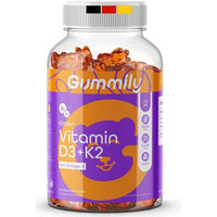 Produktbild von Gummily Kinder Vitamin D3 K2 Gummies mit Omega 3 aus Algenöl vegan zuckerfrei glutenfrei 60 Stück