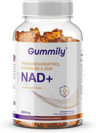 Gummily NAD+ Gummis mit 300 mg Trans-Resveratrol, Vitamin B6 und Zink, vegan und zuckerfrei, 60 Stück – Bild 1 von 1