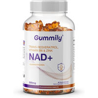 Produktbild von Gummily NAD+ Gummis mit 300 mg Trans-Resveratrol, Vitamin B6 und Zink, vegan und zuckerfrei, 60 Stück