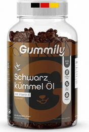 Gummily Schwarzkümmelöl Gummibärchen mit 21 mg Thymochinon und Vitamin E, vegan, zuckerfrei und glutenfrei, 60 Stück – Bild 1 von 1