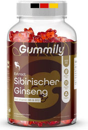 Gummily Sibirischer Ginseng Extrakt 1000 mg mit Vitamin B6 und B12, vegane Gummis, zuckerfrei und glutenfrei, 60 Stück – Bild 1 von 6