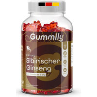 Produktbild von Gummily Sibirischer Ginseng Extrakt 1000 mg mit Vitamin B6 und B12, vegane Gummis, zuckerfrei und glutenfrei, 60 Stück