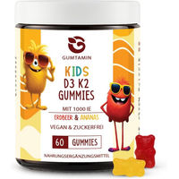 Produktbild von Gumtamin Vitamin D3 K2 Gummibärchen für Kinder vegan zuckerfrei glutenfrei laktosefrei