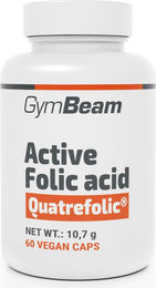 GymBeam Aktive Folsäure Vitamin B9 Quatrefolic Folat Kapseln glutenfrei 60 Stück für Schwangere und Stillende – Bild 1 von 1