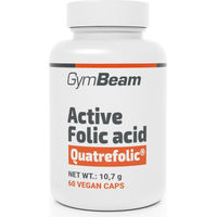Produktbild von GymBeam Aktive Folsäure Vitamin B9 Quatrefolic Folat Kapseln glutenfrei 60 Stück für Schwangere und Stillende