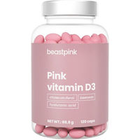 Produktbild von GymBeam Pink Vitamin D3 Kapseln für Frauen 120 Stück