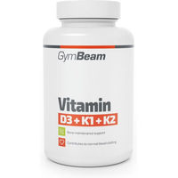 Produktbild von GymBeam Vitamin D3 + K1 + K2 Kapseln mit 2200 IE für Erwachsene 120 Stück