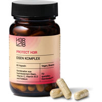 Produktbild von H3R LAB Eisen Komplex Kapseln vegan ohne Zusatzstoffe für Frauen, Schwangere und Stillende 60 Stück