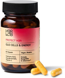 H3R LAB Q10 Cells & Energy mit Ubiquinon und Vitamin E vegan Kapseln 60 Stück – Bild 1 von 2
