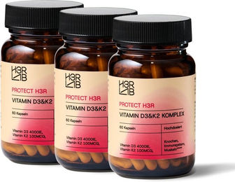H3R LAB Vitamin D3 & K2 4000 IE Kapseln 3er Set vegan ohne Zusatzstoffe – Bild 1 von 3