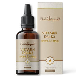 Halal Liquids Vitamin D3 und K2 Tropfen mit 1000 IE D3 und 20 mcg K2 ohne Zusatzstoffe – Bild 1 von 6