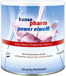Hansepharm Power Eiweiss plus mit L-Carnitin Himbeere-Vanille Pulver 750 g – Bild 1 von 1