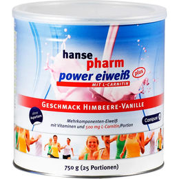 HANSEPHARM Power Eiweiß Plus mit L-Carnitin Himbeere-Vanille Pulver 750 g – Bild 1 von 1