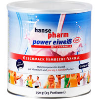 Produktbild von HANSEPHARM Power Eiweiß Plus mit L-Carnitin Himbeere-Vanille Pulver 750 g